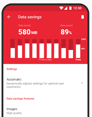 مراقبة البيانات في Opera Mini