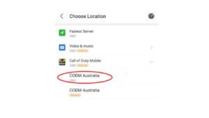اختيار سيرفر كود موبايل الاسترالي مباشرة 