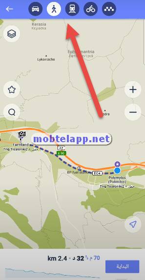 نظام الملاحة في برنامج MAPS.ME